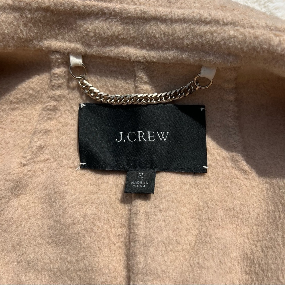 J.Crew Double Face Wool Blend Blazer Coat Ivory Tan Preppy Classic Size 2 - Picture 10 of 11